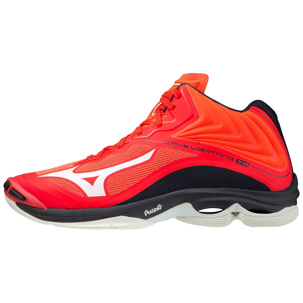 Scarpe Pallavolo Mizuno Wave Lightning Z6 Mid Donna - Rosse/Bianche/Nere - 39780-JENY